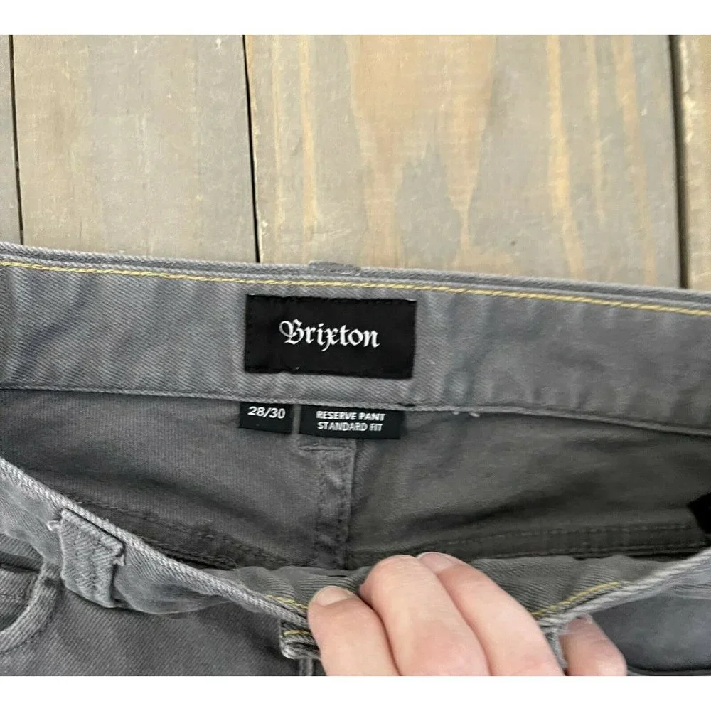 Brixton Men’s Gray Denim Button Fly Standard Fit Jeans 28/30 (measures 28/28) - Picture 4 of 11